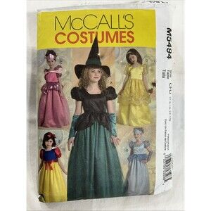 McCall's M5494 Girls Costumes Sewing Pattern Sz 7-14 Princess Witch Dress